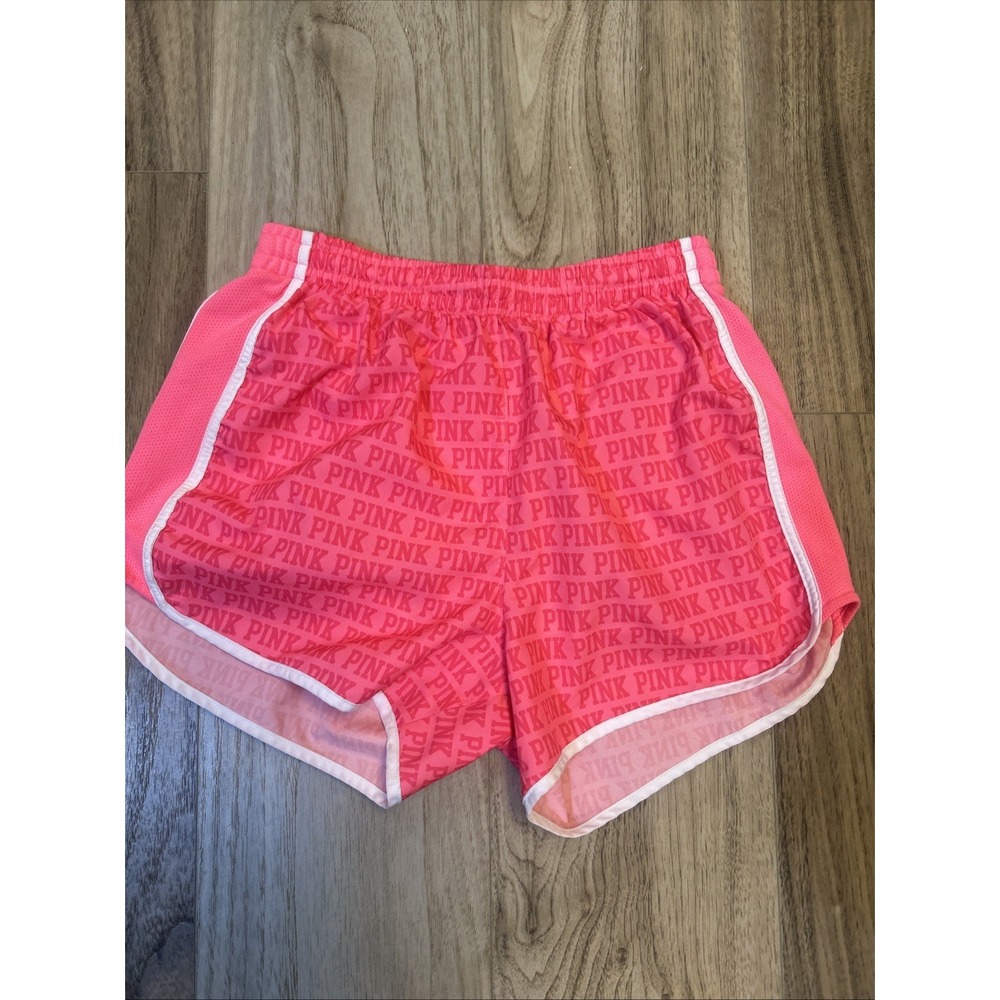 PINK Victoria's Secret Athletic Mesh Shorts Pink Logo Elastic Waist Women's XS